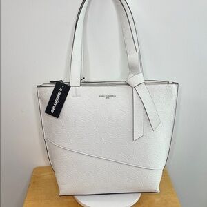 Karl Lagerfeld Paris Chantelle Tote Bag  winter White NWT $198